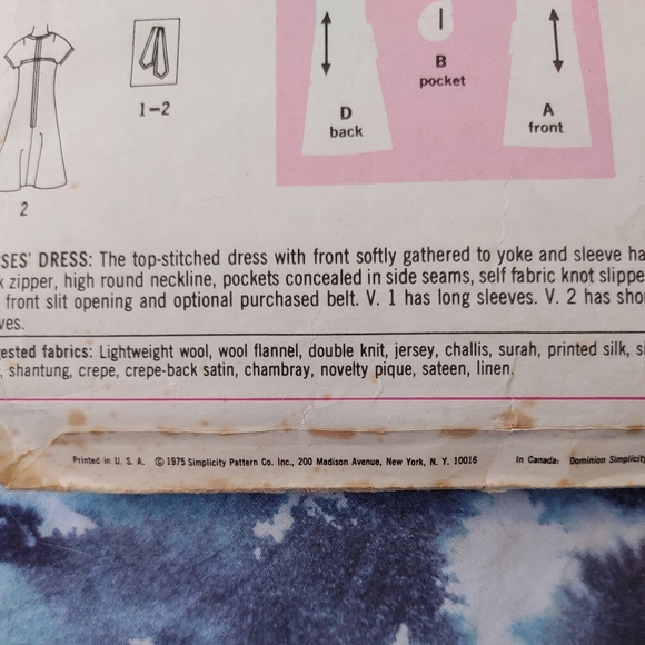 Vintage 1975 Simplicity 6934 Pattern Dress - Picture 6 of 8